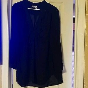 Womans Black Sheer Top